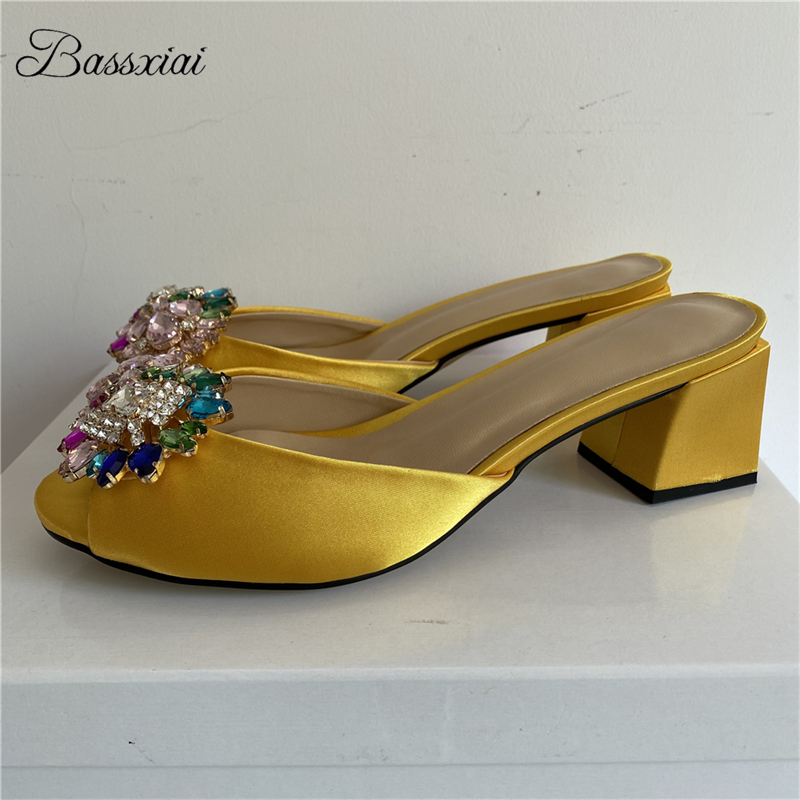 Women'S Fashion For Summer 2025 - Colorful Rhinestone Buckle Decor Sandals Women
