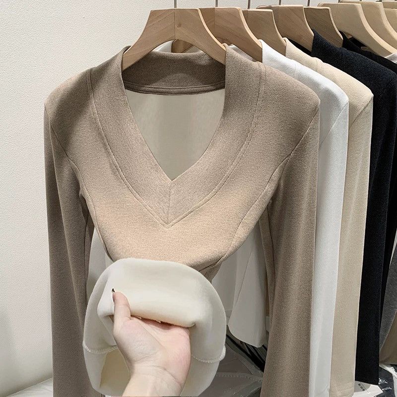 Women'S Fashion Line - Plus Size Women V Neck Fleece
