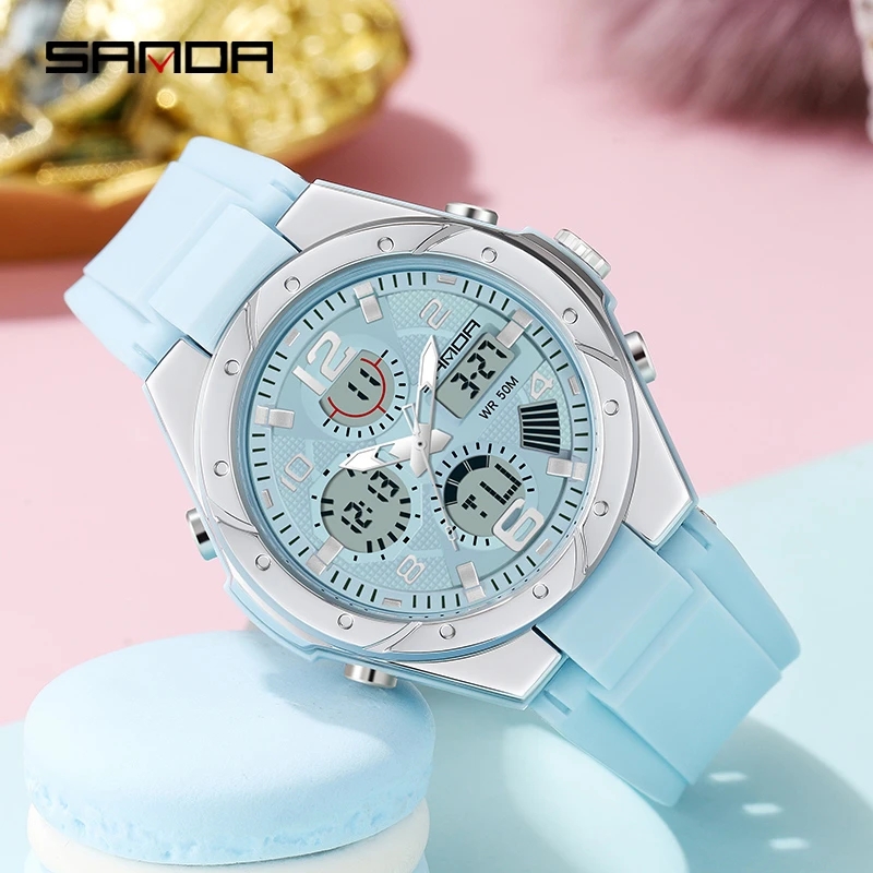 Women Fashion Week 2026 - SANDA Pink Watch for Women Analog-Digital
