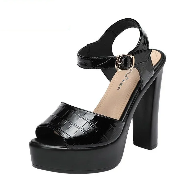 Women'S Fashion For Summer 2025 - 10cm 13cm Fashion Genuine Leather Sandals