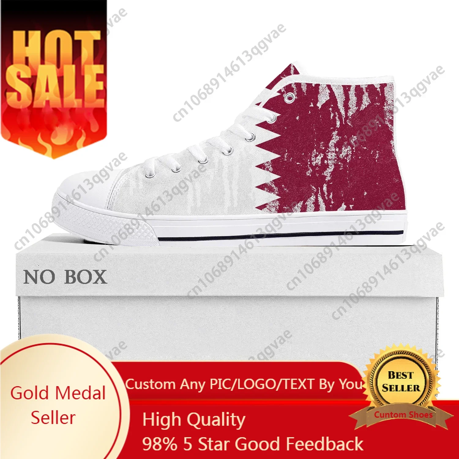Women Fashion Qatar - Qatar Flag High Top High Quality