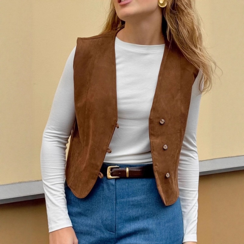 Women'S Fashion Utility Vest - FL Womens Vintage Street Style Solid
