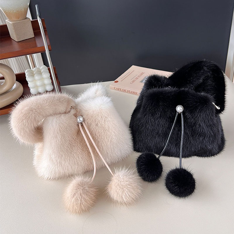 Y2K Real Mink Fur Handbag Wome - Women'S Real Y2K Fashion recension och pris