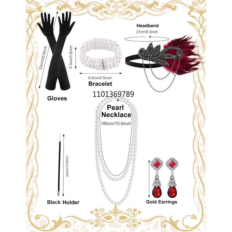 6 Pcs 1920s Flapper Accessorie - Women'S Fashion Roaring 20S recension och pris