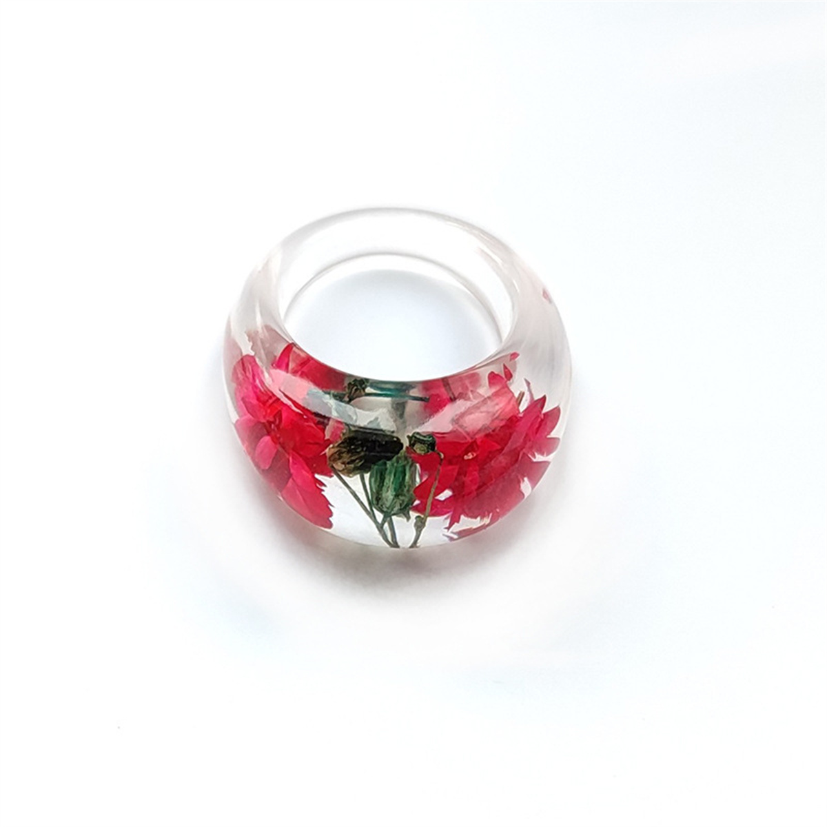 Transparent Resin Ring with Re - Women'S Real Y2K Fashion recension och pris