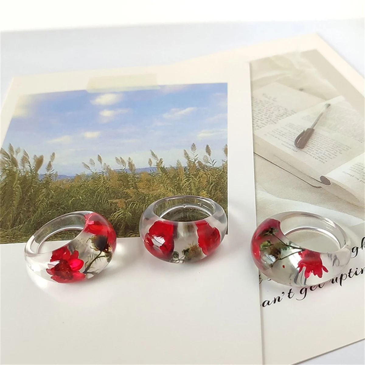 Transparent Resin Cute Ring Re - Women'S Real Y2K Fashion recension och pris