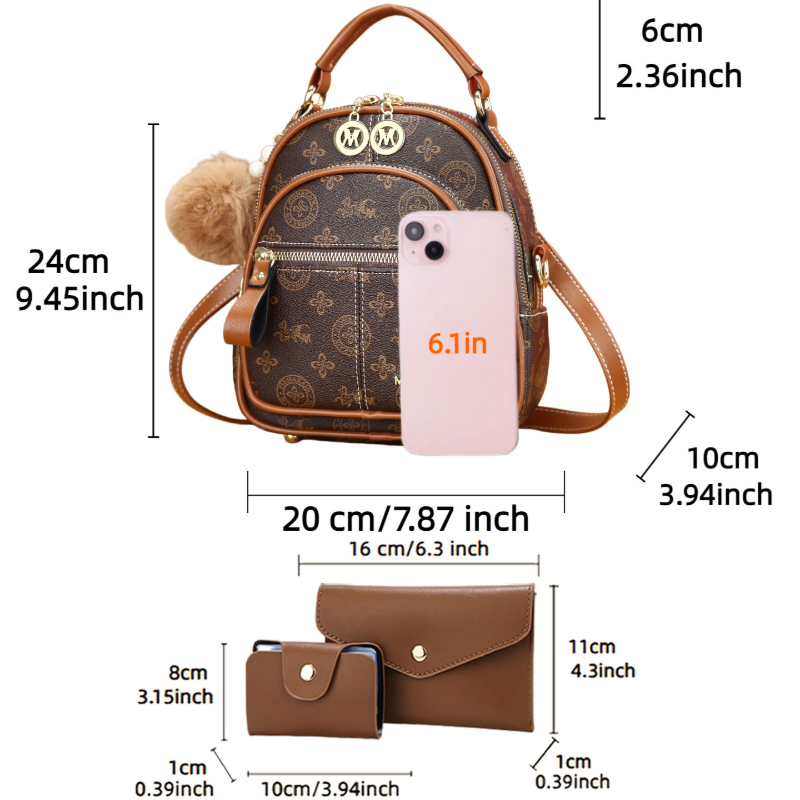 3-piece women's bag set, light - Crossbody Bag Women recension och pris