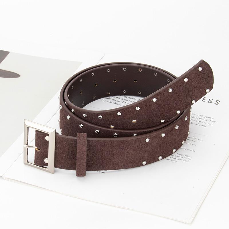 Vintage Suede Real Leather Wid - Women'S Real Y2K Fashion recension och pris