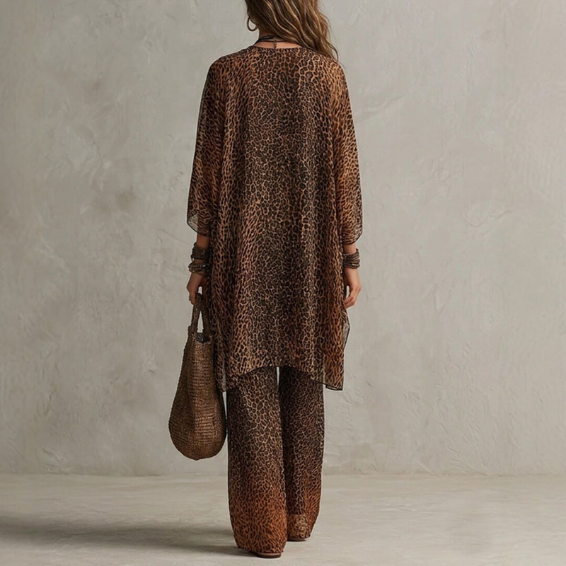 Retro Leopard Print 3 Piece Se - Women'S Fashion Kimono recension och pris