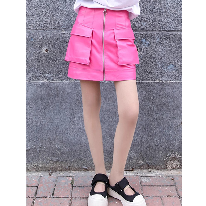 M-3XL Fashion Pink Real Leathe - Women'S Real Y2K Fashion recension och pris