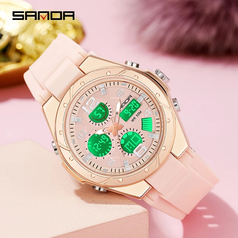SANDA Pink Watch for Women Ana - Women Fashion Week 2026 recension och pris