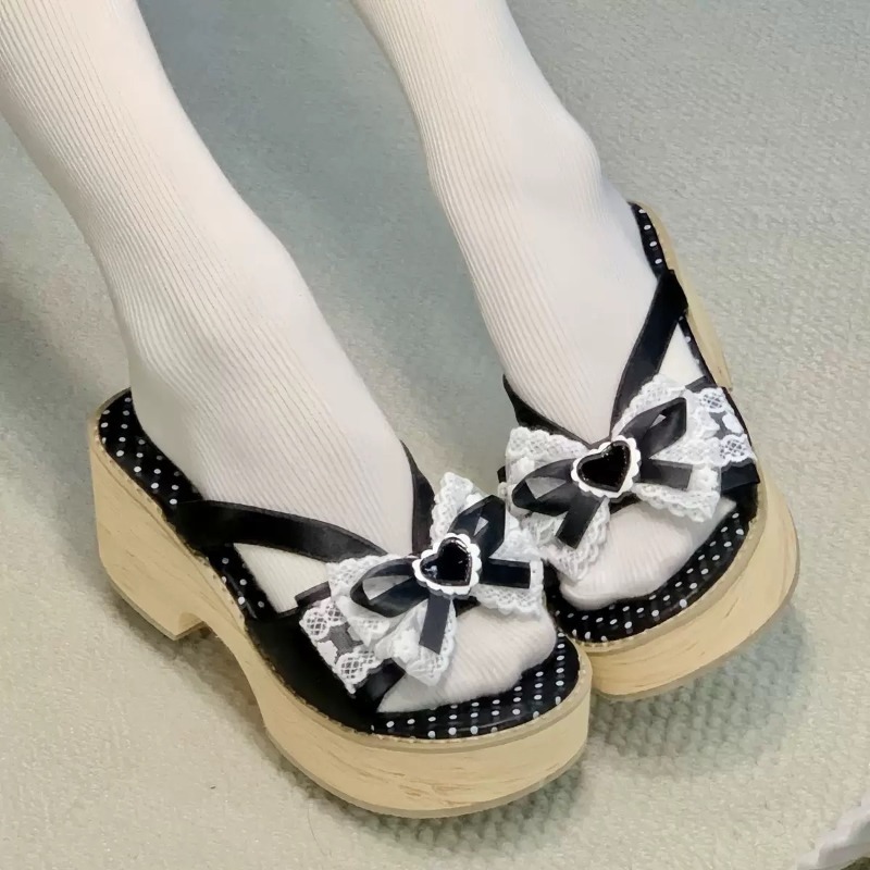 Sweet Bow Wood Grain Thick Bot - Women'S Fashion Line recension och pris