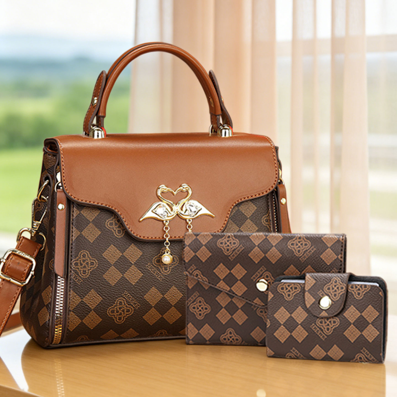 3-piece women's bag set, light - Crossbody Bag Women recension och pris