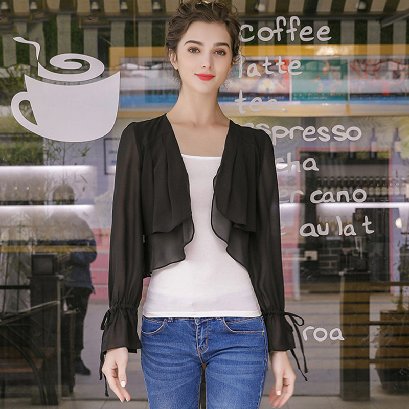 Women Ruffled Sleeve thin chif - Women'S Fashion Kimono recension och pris