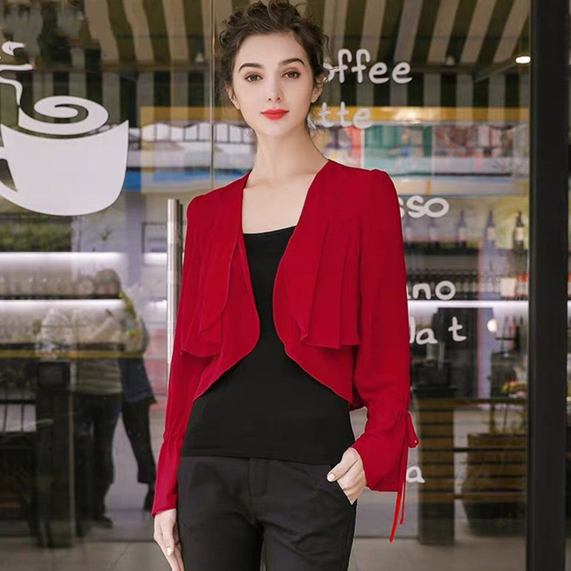Women Ruffled Sleeve thin chif - Women'S Fashion Kimono recension och pris