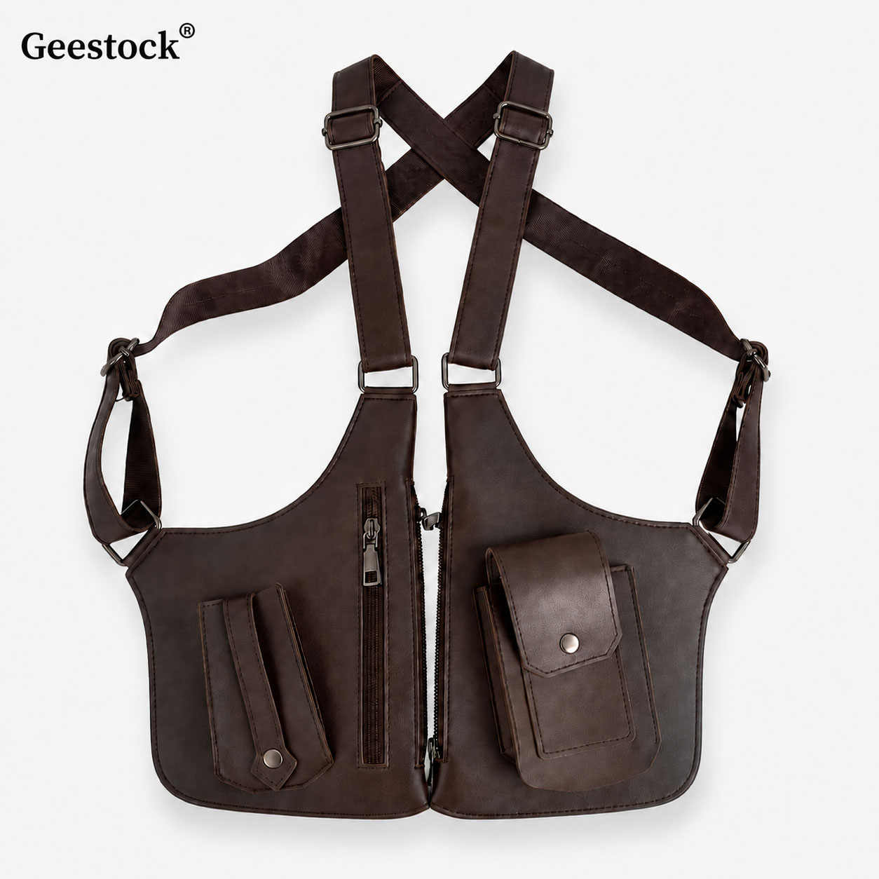Leather Vest Bag Men Women Uti - Women'S Fashion Utility Vest recension och pris